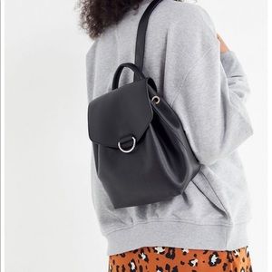 Urban outfitters faux leather black backpack